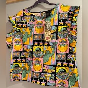 Nooworks Dreyfus Ruffle Top 3X BNWT